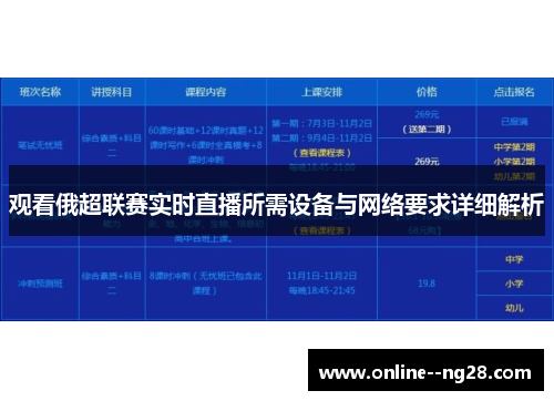 观看俄超联赛实时直播所需设备与网络要求详细解析